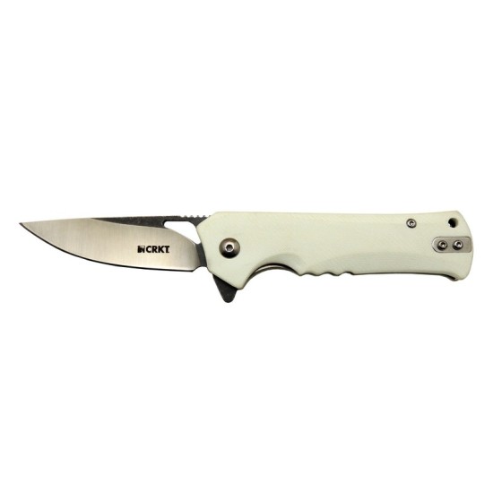 Crkt Muskie 202 AWY Beyaz Kamp / Outdoor Çakı 18cm - Yarı Otomatik, Kutulu