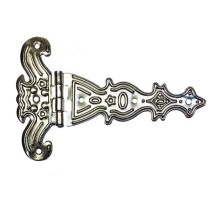 Dekoratif, Sac Tek Kuyruklu Menteşe - 69x102 mm, Büyük, Nikel, 100 Adet