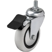 Hts 354 - 75x25 mm PVC Makaralı Vidalı Frenli Teker 4 Adet