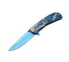 Kartal  Çift Mavi 20 cm Kamp / Outdoor Çakı 21cm - Yarı Otomatik, Kutulu