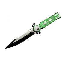 Lanmark Y18C Yeşil İnce Kamp Çakı 20 cm - Manuel, Plastik Desenli Sap