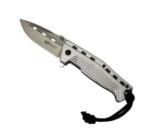 4132 Gri Kamp Çakı 19,5cm- Yarı Otomatik, Oluklu, İpli