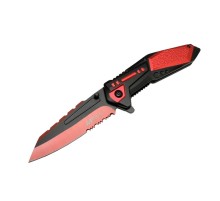 4173 Kırmızı Kamp Çakı 21cm - Yarı Otomatik, Testere Detaylı