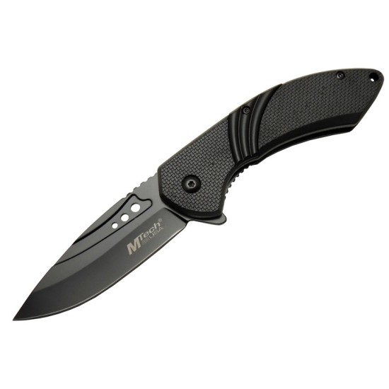 4212 Siyah Kamp Çakı 20cm- Yarı Otomatik, Oluklu