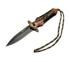 4267 Çok Renkli Kamp Çakı 21cm - Yarı Otomatik, İpli