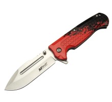 4283 Kırmızı Kamp Çakı 21cm - Yarı Otomatik, Oluklu