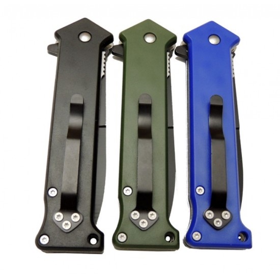 4352 Mavi Bas - Çek Kamp Çakı 20cm- Otomatik