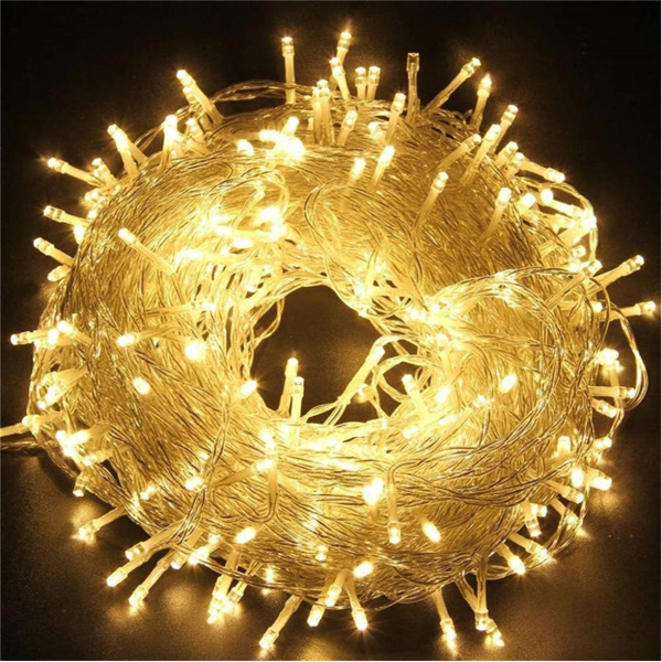 10m 60 Led Gün ışığı 2 Kademeli Şeffaf Kablo Pilli MZ33