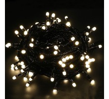 10m Boncuk Lamba Gün Işığı 8 Fonksiyon 100 Led Fişli Uzatma Kablolu siyah kablo