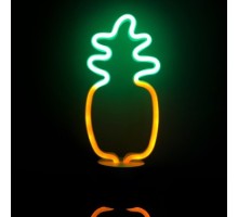 Neon Işıklı Ananas Masa Gece Lambası Pil+Usb