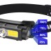 toptan-xml-dropshipping-PS-1327 XPG + COB LED 7 Modlu USB Şarj Edilebilir 800 Lümen Mıknatıslı Kafa Lambası