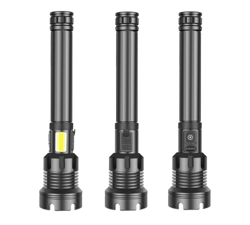 toptan-xml-dropshipping-PS-1690 Xhp90 LED 10000 Lümen Zoomlu USB Şarj Edilebilir Profesyonel Avcı Bekçi Feneri