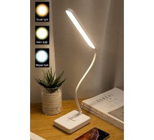 PS-1901 Şarjlı Dokunmatik 30 Ledli Okuma Ve Çalışma Işığı Masa Lambası 3 Renk Tonu