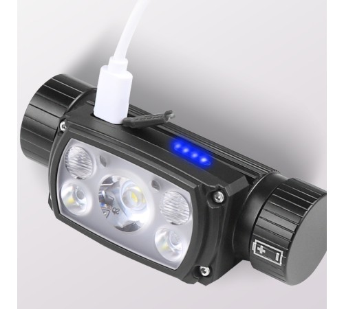 toptan-xml-dropshipping-PS-200 XHP50+ 2*XPE+2* LED 180 Derece Ayarlanabilir Mıknatıslı Sensörlü Su Geçirmez Kafa Lambası