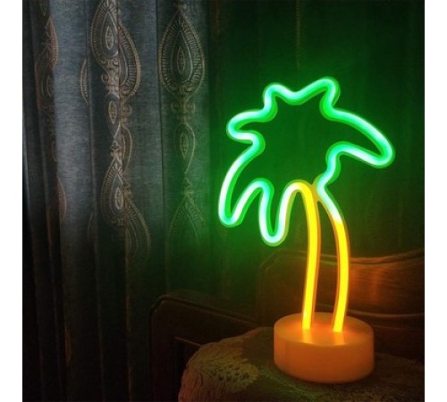 toptan-xml-dropshipping-Neon Palmiye Unicorn Masa Gece Lambası