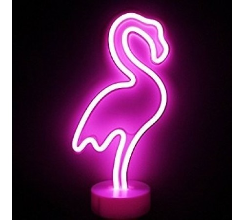 toptan-xml-dropshipping-Neon Işıklı Flamingo Masa Gece Lambası Usb+pil