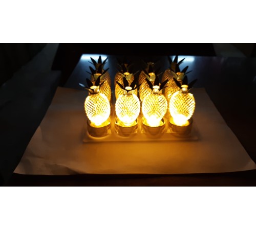 toptan-xml-dropshipping-LED Ananas Lamba 12'li paket Alt Kısmı Gold renk