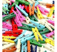 50'li Renkli Ahşap Mandal 3.5cm (10'lu Paket-500 Adet)