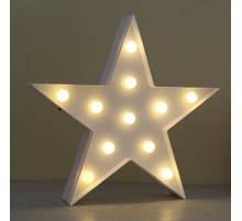 Led Işıklı Beyaz Yıldız Gece Lambası