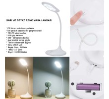 Şarjlı Sarı Ve Beyaz Renk Masa Lambasi Wt-005