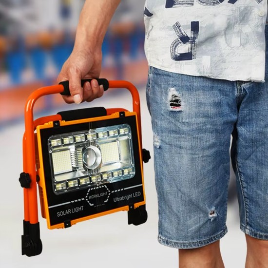 toptan-xml-dropshipping-P70 LED Solar Panel Şarjlı Taşınabilir Projektör 176 SMD + Yan LED WT-734