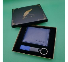 Mavi Cüzdan Anahtarlık Set