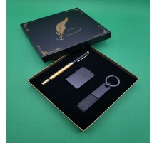 Roller Kalem Deri Anahtarlık Çakmak Seti