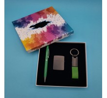 Kalem Anahtarlık Çakmak Yeşil Set