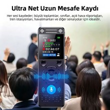 32 GB Uzun Mesafe HD Dijital Ses Kayıt Cihazı - Toplantı, Röportaj ve Ders Kaydedici HS32