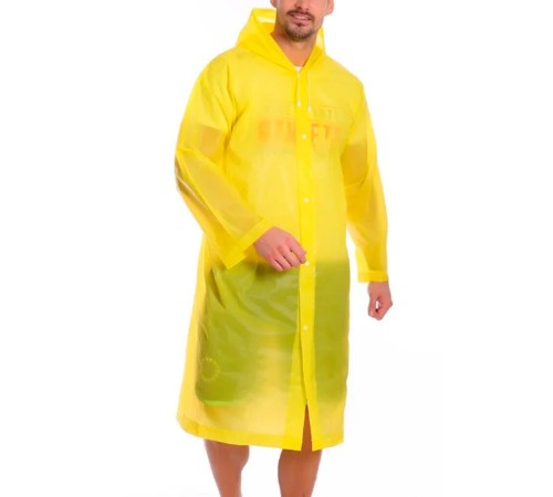 toptan-xml-dropshipping-Kadın Erkek Yağmurluk Kapüşonlu Çıtçıtlı Eva Sarı Yağmurluk