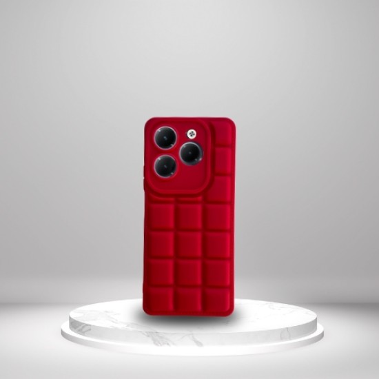 İnfinix Hot 40 Uyumlu  Silikon Madlen Case KIRMIZI