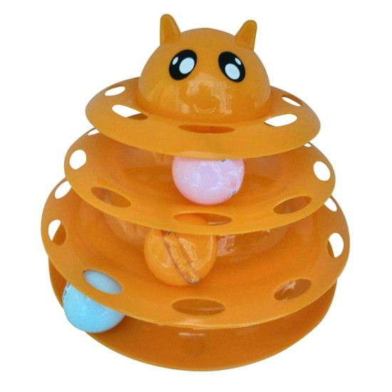 toptan-xml-dropshipping-Kedi Başlıklı 3 Katlı Kedi Oyuncağı