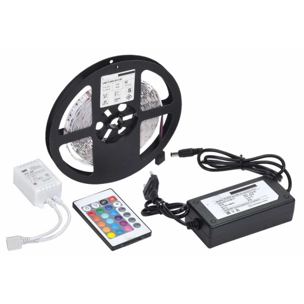 toptan-xml-dropshipping-SkyGO 5 MT 3 Cipli Rgb Şerit Led Silikonlu Adaptör Uzaktan Kumanda Tak Çalıştır