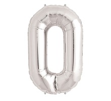 0 Rakam Folyo Balon Gümüş  40 inç