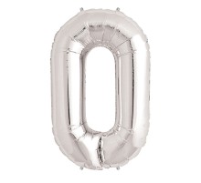 0 Rakam Folyo Balon Gümüş  40 inç