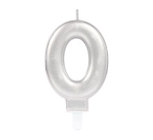 0 Rakam Mum Gümüş Renk