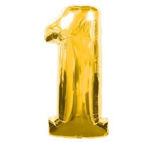 1 Rakamlı Folyo Balon Gold Renk  40 inç