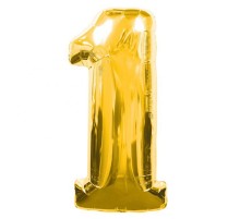1 Rakamlı Folyo Balon Gold Renk  40 inç