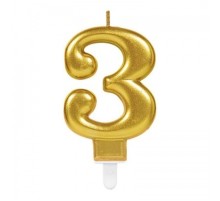 3 Rakam Mum Gold Renk