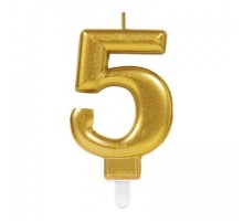 5 Rakam Mum Gold Renk