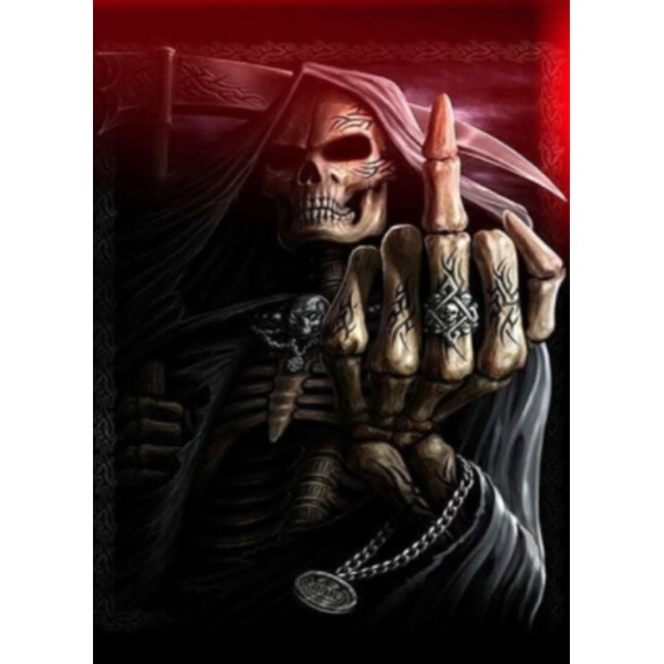 toptan-xml-dropshipping-5D Elmas Boyama 3 Farklı Resim Değişenli Halloween İskelet Tablosu 30x40 cm