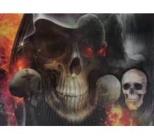 5D Elmas Boyama 3 Farklı Resim Değişenli Kafatası İskelet Tablosu 30x40 cm