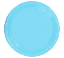Açık Mavi Plastik Tabak 22 cm 25li