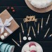 toptan-xml-dropshipping-Altın Gold Renk Doğum Günü Evlilik Yıldönümü Pasta Mumları 10 Adet