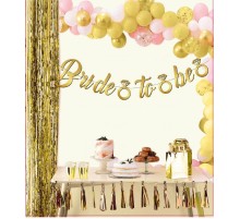 Altın Renk İtalik Yazı Bekarlığa Veda Partisi Tektaşlı Bride To Be Banner Flama Süs
