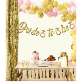 Altın Renk İtalik Yazı Bekarlığa Veda Partisi Tektaşlı Bride To Be Banner Flama Süs