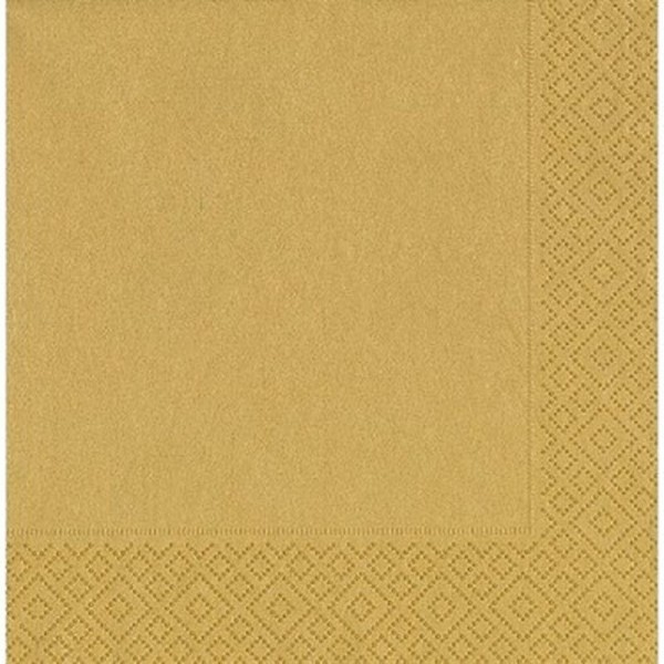 toptan-xml-dropshipping-Altın Renk Kağıt Peçete 20 Adet 33x33 cm
