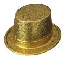 Altın Renk Uzun Plastik Simli Parti Şapkası