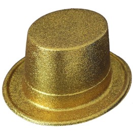 Altın Renk Uzun Plastik Simli Parti Şapkası
