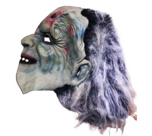 toptan-xml-dropshipping-Arkası Saçlı Yara İzli Lateks Et Mumya Vampir Maskesi